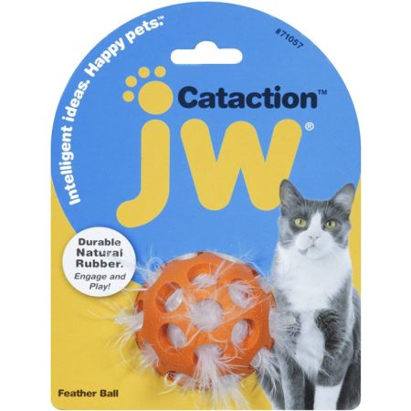 JW Pet Cataction Feather Ball Interactive Cat Toy