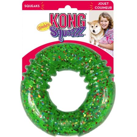 KONG Squeezz Confetti Ring Dog Toy Medium